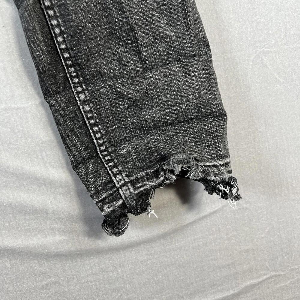 We The Free People Skinny Jeans Womens 31 Gray High Rise Raw Hem Stretch - Picture 8 of 11